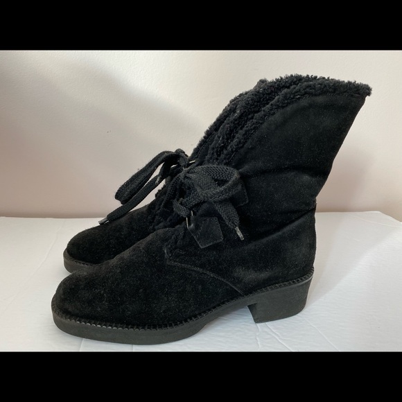 Browns women’s Suede Boots lace up Black - Picture 3 of 13